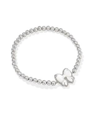 NEW KENDRA SCOTT women's haley bow bracelet in mop/rhodium